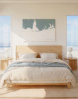Alabama Gulf Coast soft blue horizontal wrapped canvas map in the ratio 3:2 hand mockup