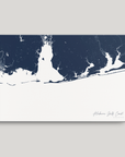 Alabama Gulf Coast Coastal Map — Canvas Horizontal, navy, No Frame