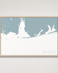 Alabama Gulf Coast Coastal Map — Canvas Horizontal — soft-blue, Light Wood