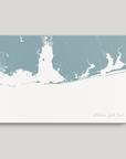 Alabama Gulf Coast Coastal Map — Canvas Horizontal, soft-blue, No Frame