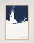 Alabama Gulf Coast Coastal Map — Canvas Vertical — navy, Light Wood