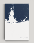 Alabama Gulf Coast Coastal Map — Canvas Vertical, navy, No Frame