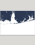 Alabama Gulf Coast Coastal Map — Fine Art Print Horizontal, navy, White Frame, 10x8