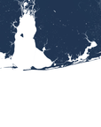 Alabama Gulf Coast Coastal Map — Fine Art Print Horizontal, navy, No Frame, 10x8
