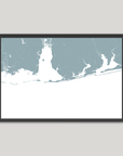 Alabama Gulf Coast Coastal Map — Fine Art Print Horizontal, soft-blue, Black Frame, 10x8