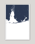 Alabama Gulf Coast Coastal Map — Fine Art Print Vertical, navy, White Frame, 8x10