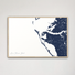Anna Maria Island Coastal Map — Canvas Horizontal, navy, Natural Oak