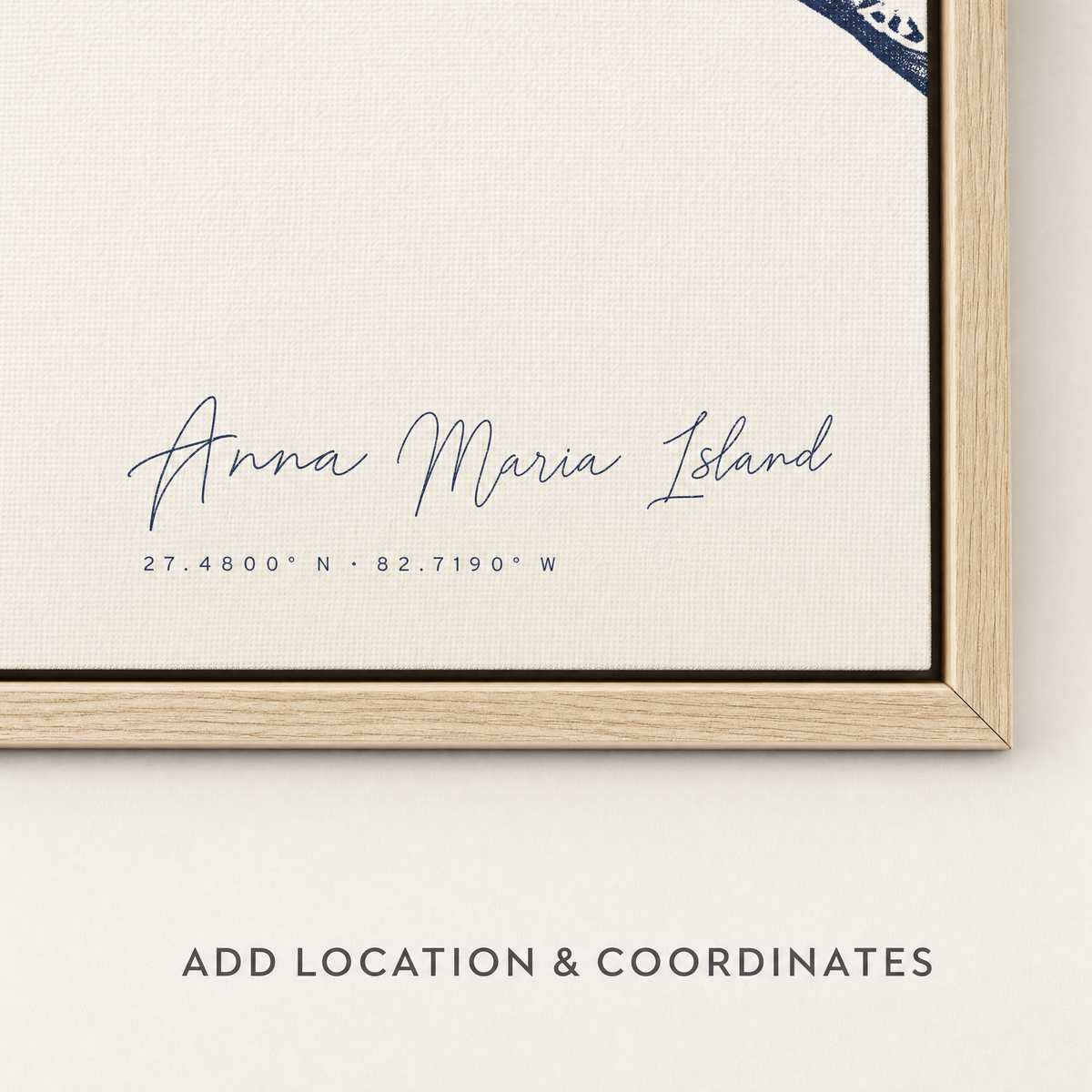 Anna Maria Island canvas map — location and coordinates customization