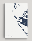Anna Maria Island Coastal Map — Canvas Vertical, navy, No Frame