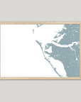 Anna Maria Island Coastal Map — Fine Art Print Horizontal, soft-blue, Oak, 10x8