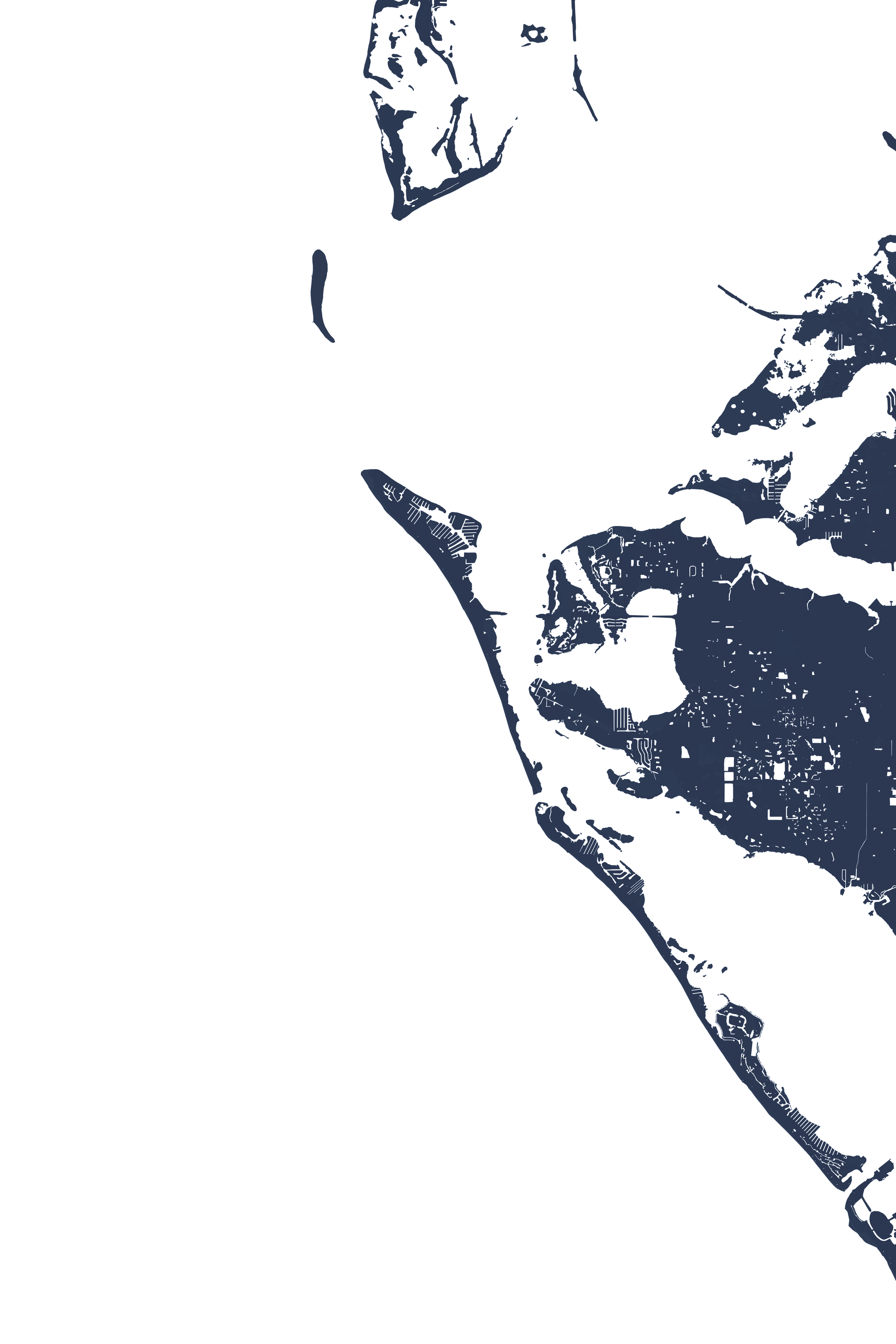 Anna Maria Island Coastal Map — Fine Art Print Vertical, navy, No Frame, 8x10