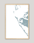 Anna Maria Island Coastal Map — Fine Art Print Vertical, soft-blue, Oak, 8x10