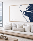 Anna Maria Island canvas map — sea-view bench interior