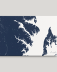 Annapolis Coastal Map — Canvas Horizontal, navy, No Frame
