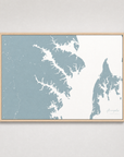 Annapolis Coastal Map — Canvas Horizontal — soft-blue, Light Wood