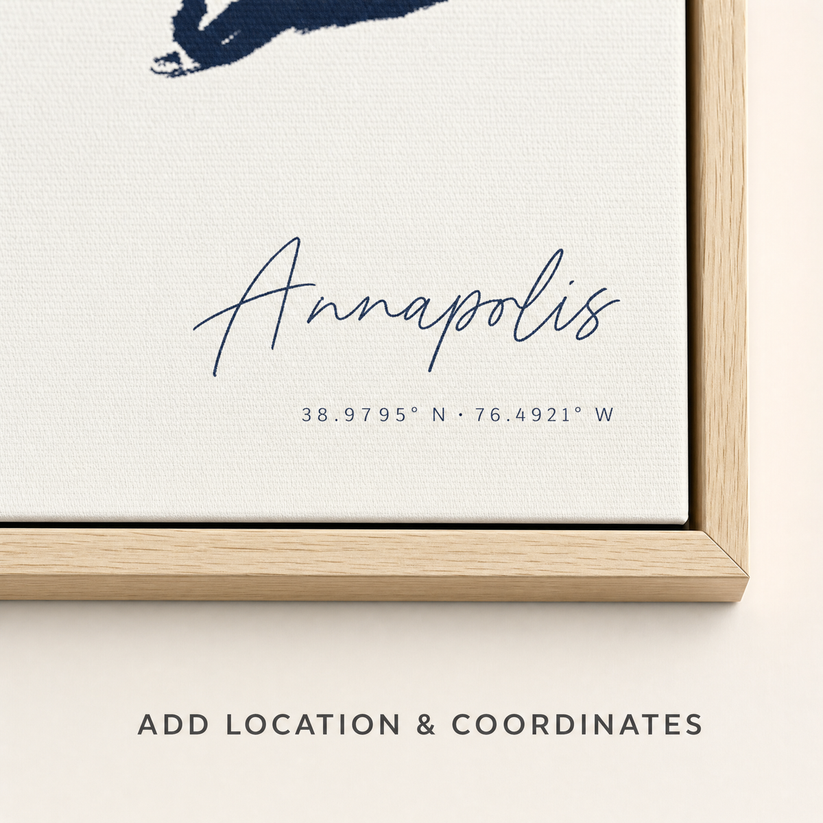 Annapolis canvas map — location and coordinates customization