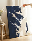 Annapolis navy vertical wrapped canvas map in the ratio 2:3 hand mockup