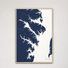 Annapolis Coastal Map — Canvas Vertical, navy, Natural Oak