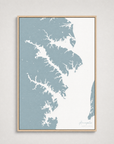 Annapolis Coastal Map — Canvas Vertical — soft-blue, Light Wood