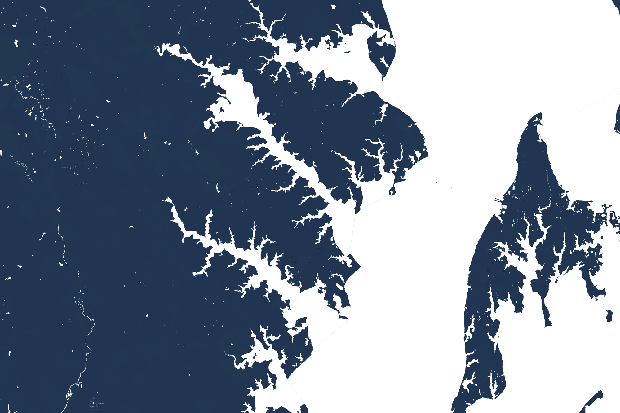 Annapolis Coastal Map — Fine Art Print Horizontal, navy, No Frame, 10x8