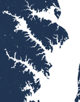 Annapolis Coastal Map — Fine Art Print Horizontal, navy, No Frame, 10x8