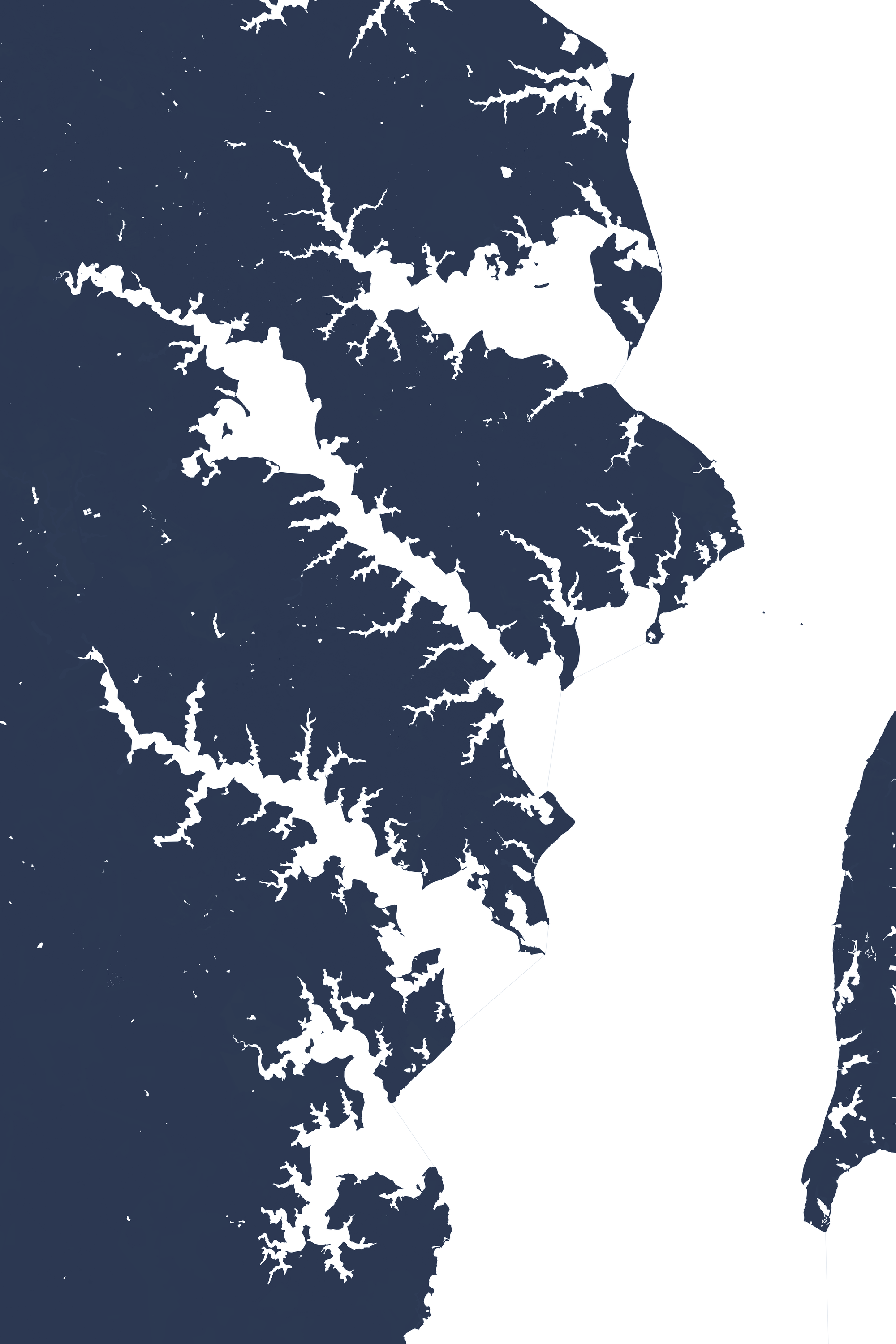 Annapolis Coastal Map — Fine Art Print Vertical, navy, No Frame, 8x10