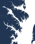 Annapolis Coastal Map — Fine Art Print Vertical, navy, No Frame, 8x10