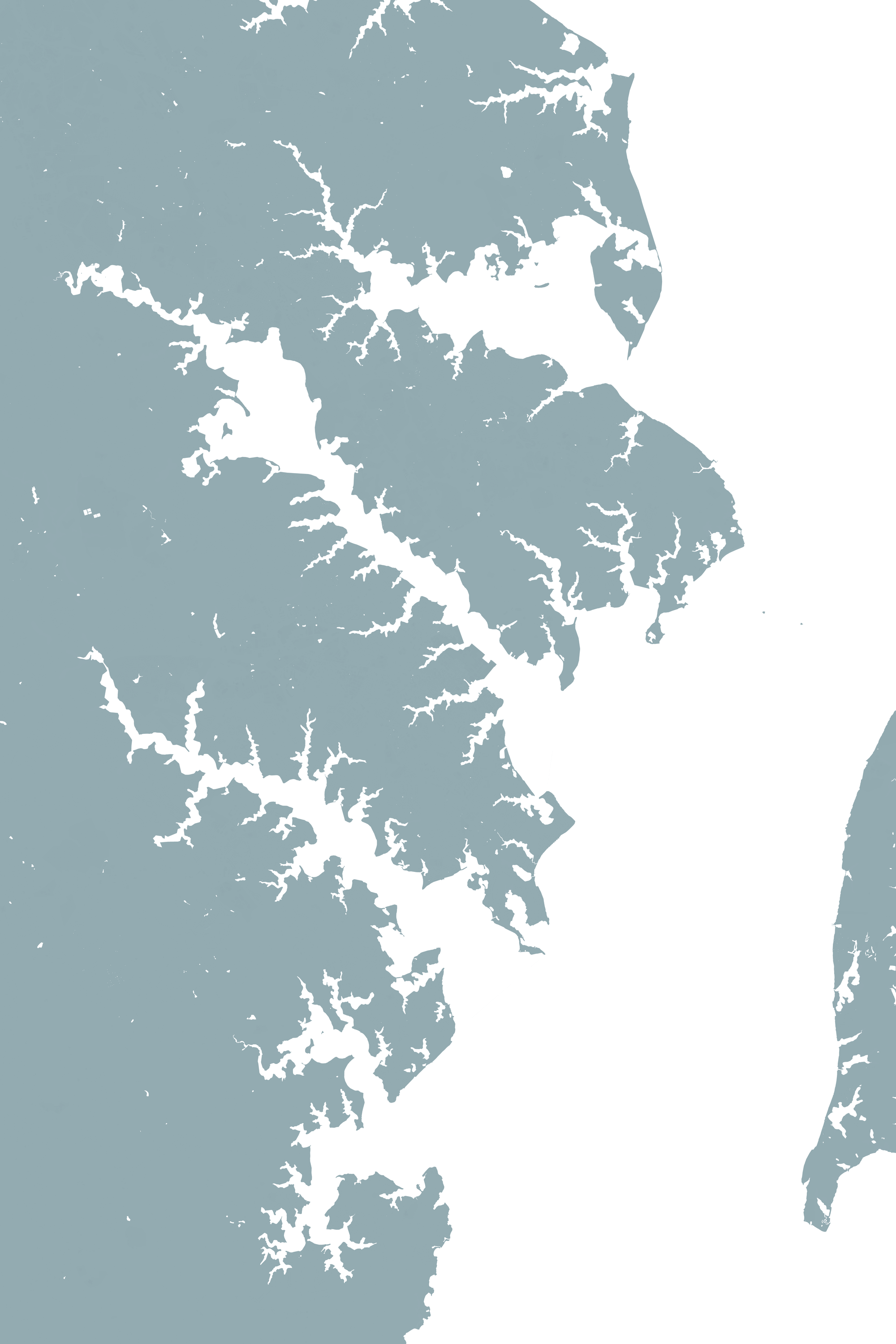 Annapolis Coastal Map — Fine Art Print Vertical, soft-blue, No Frame, 8x10