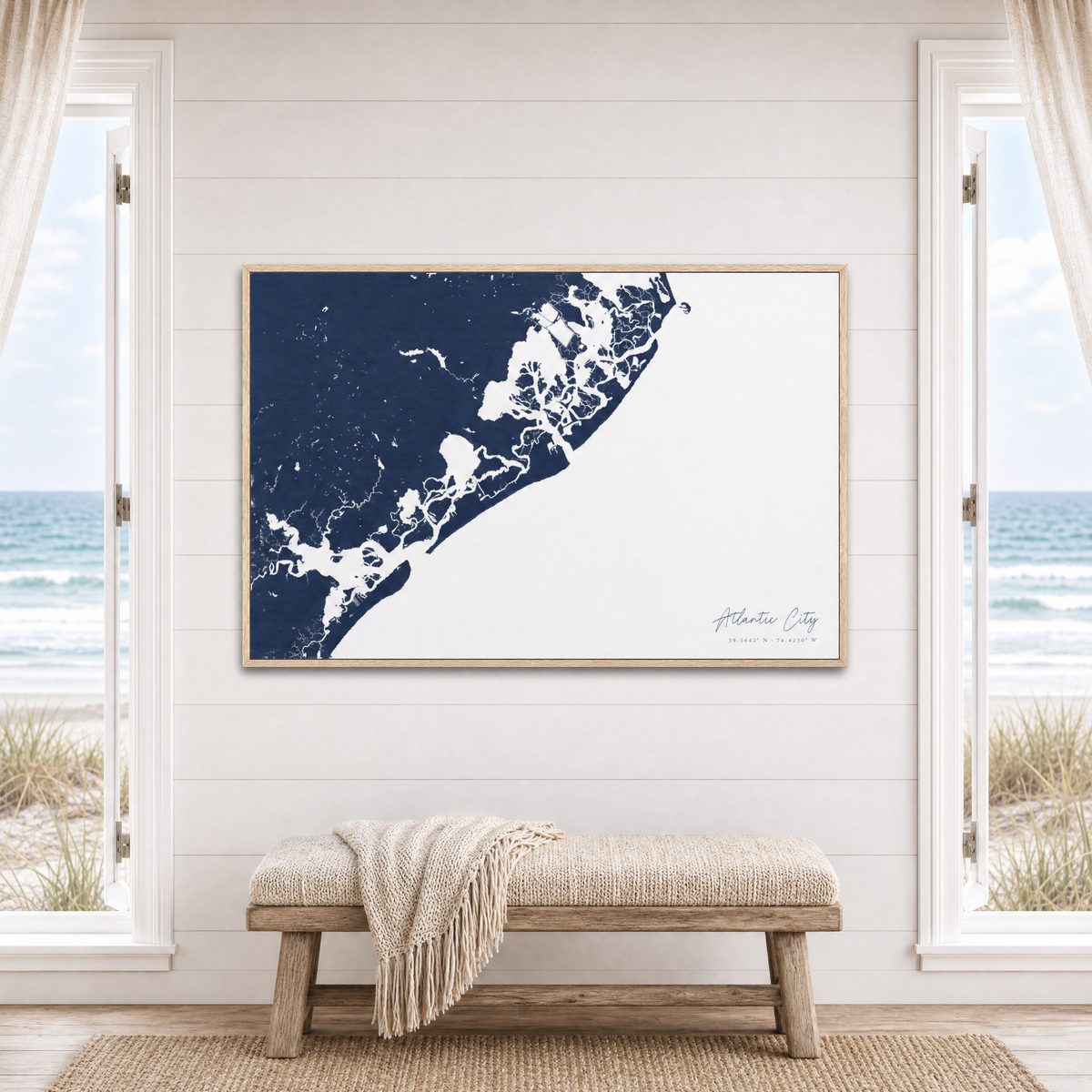 Atlantic City canvas map — window-scene interior