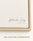 Atlantic City canvas map — location and coordinates customization