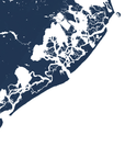 Atlantic City Coastal Map — Fine Art Print Horizontal, navy, No Frame, 10x8