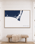 Bald Head Island canvas map — window-scene interior