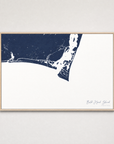 Bald Head Island Coastal Map — Canvas Horizontal — navy, Light Wood