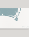 Bald Head Island Coastal Map — Canvas Horizontal, soft-blue, No Frame