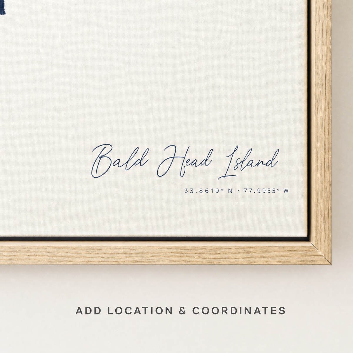 Bald Head Island canvas map — location and coordinates customization
