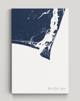 Bald Head Island Coastal Map — Canvas Vertical, navy, No Frame