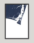 Bald Head Island Coastal Map — Fine Art Print Vertical, navy, Black Frame, 12x16
