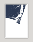 Bald Head Island Coastal Map — Fine Art Print Vertical, navy, White Frame, 8x10