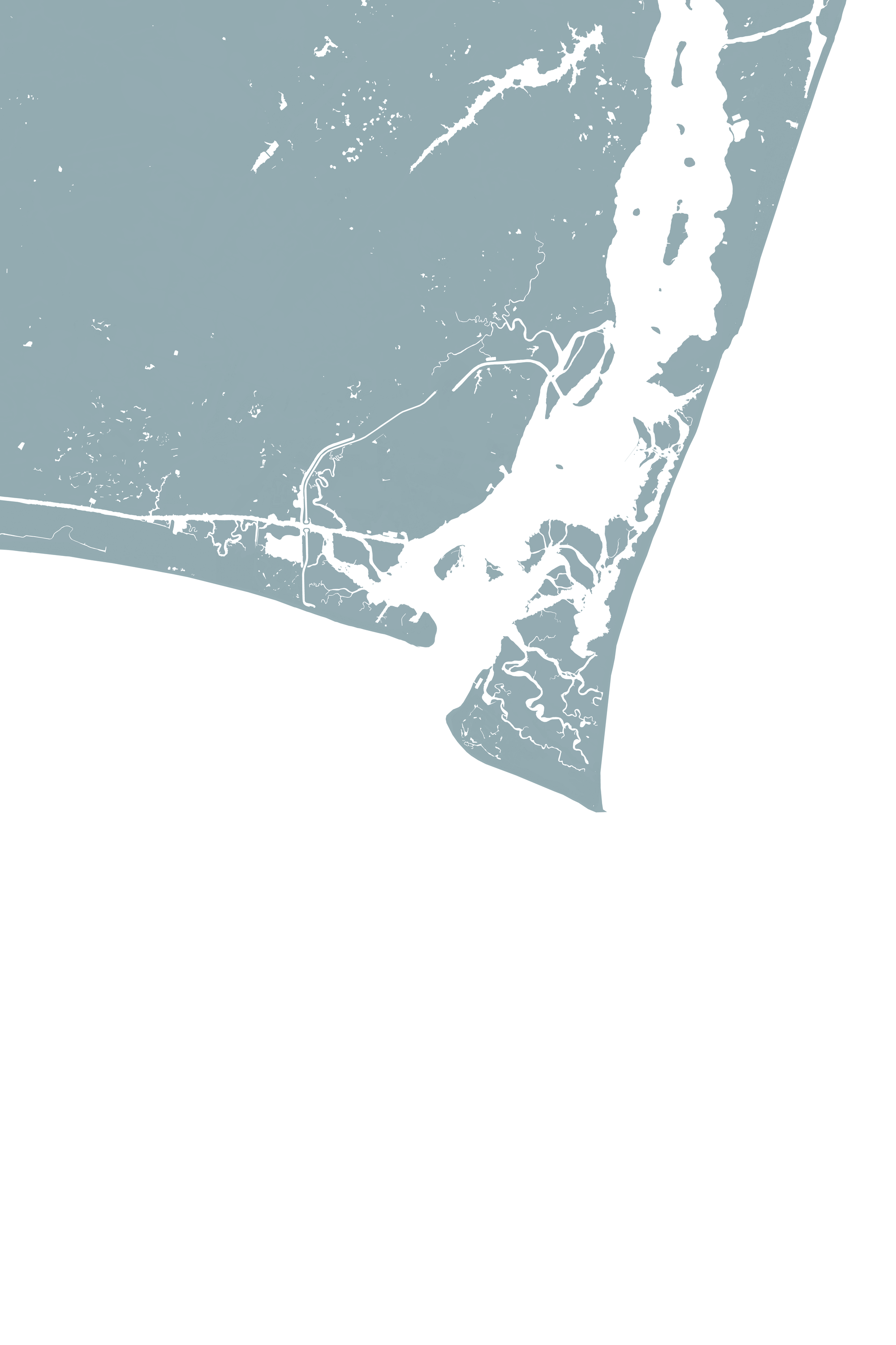 Bald Head Island Coastal Map — Fine Art Print Vertical, soft-blue, No Frame, 8x10