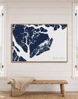 Beaufort / Sea Islands canvas map — window-scene interior