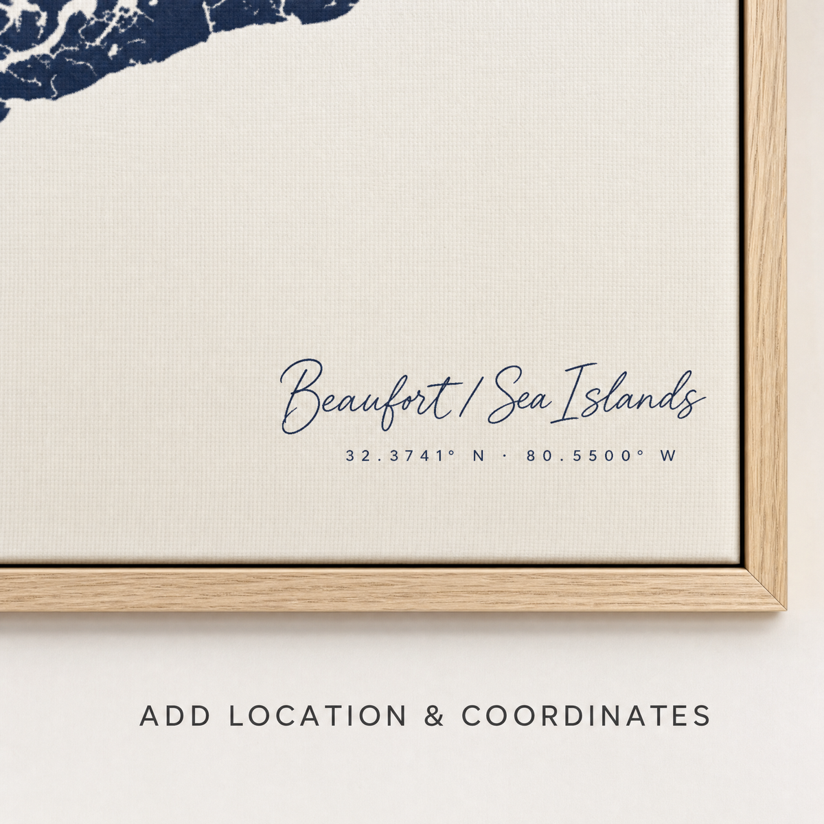 Beaufort / Sea Islands canvas map — location and coordinates customization
