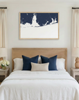 Alabama Gulf Coast matte map art in bedroom setting