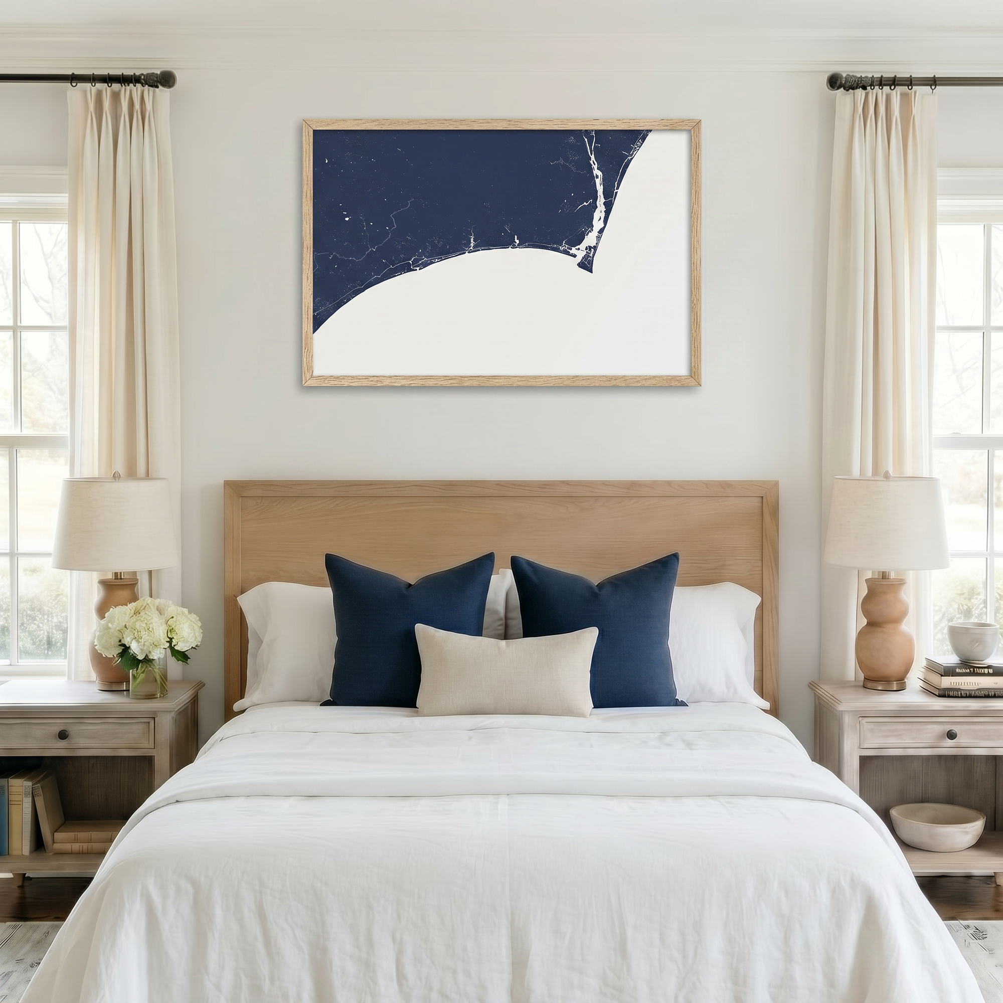 Brunswick Islands matte map art in bedroom setting
