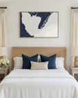 Cape May canvas map art in bedroom setting