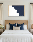 Central California Coast matte map art in bedroom setting