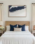 Fire Island canvas map art in bedroom setting
