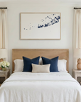 Key West canvas map art in bedroom setting