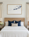 Key West matte map art in bedroom setting