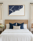Kiawah Island matte map art in bedroom setting