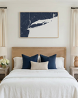 Long Island canvas map art in bedroom setting